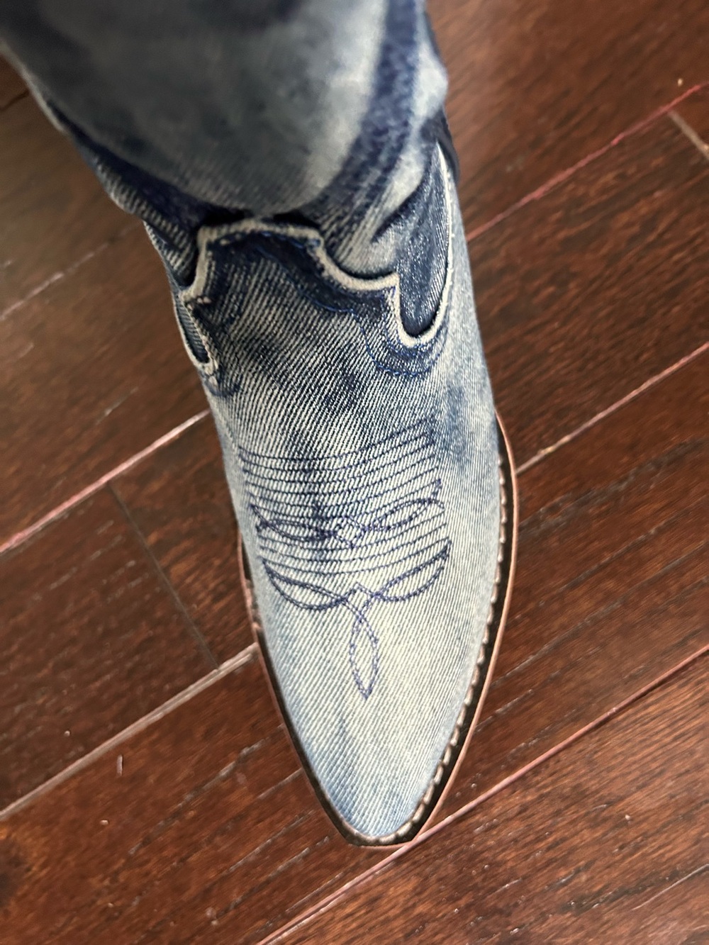 Steve Madden Denim Blue Western Knee-High Boot NEW in box - Picture 7 of 11
